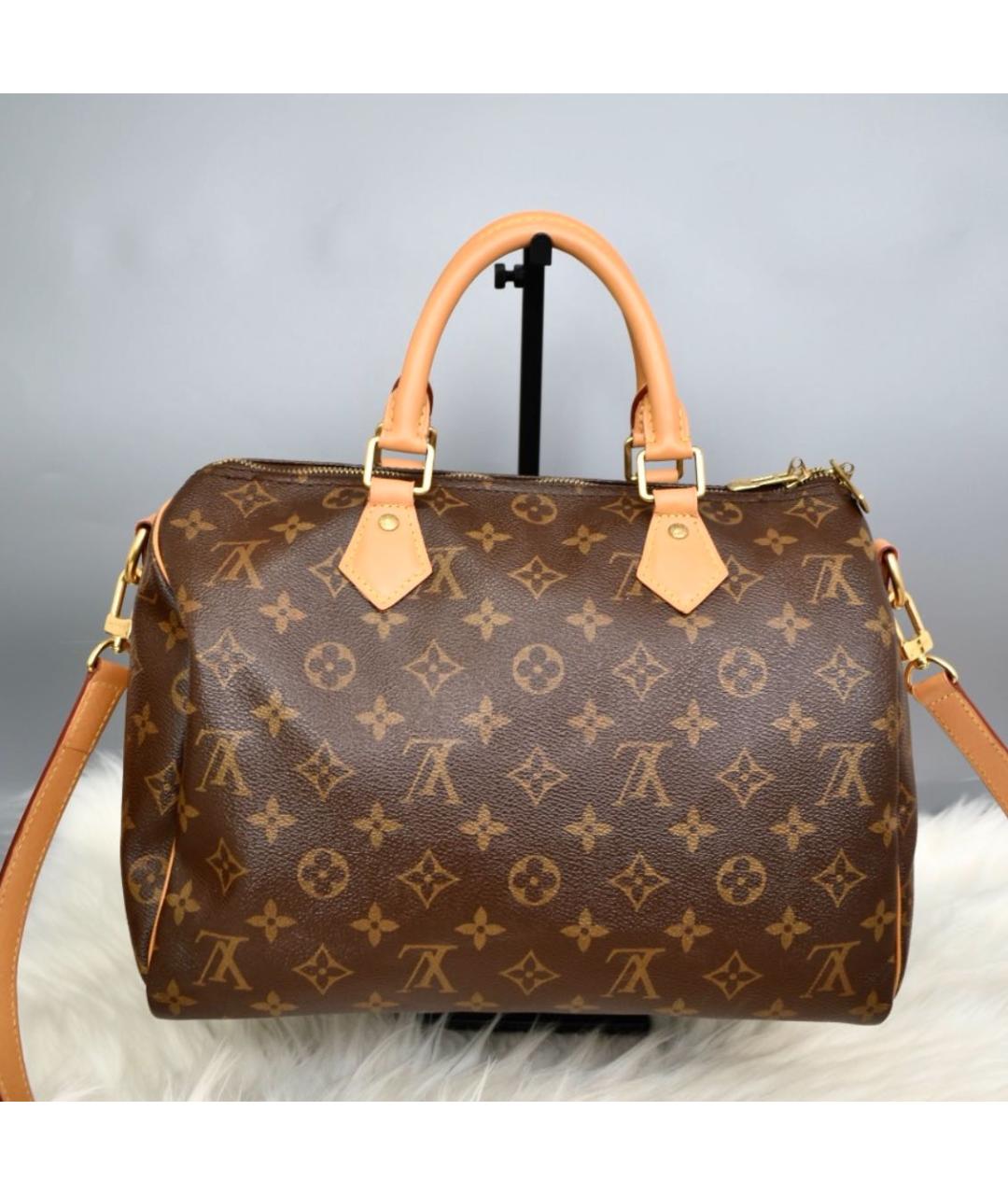 LOUIS VUITTON Коричневая кожаная сумка через плечо, фото 2