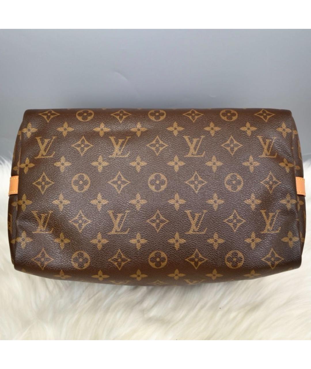 LOUIS VUITTON Коричневая кожаная сумка через плечо, фото 5
