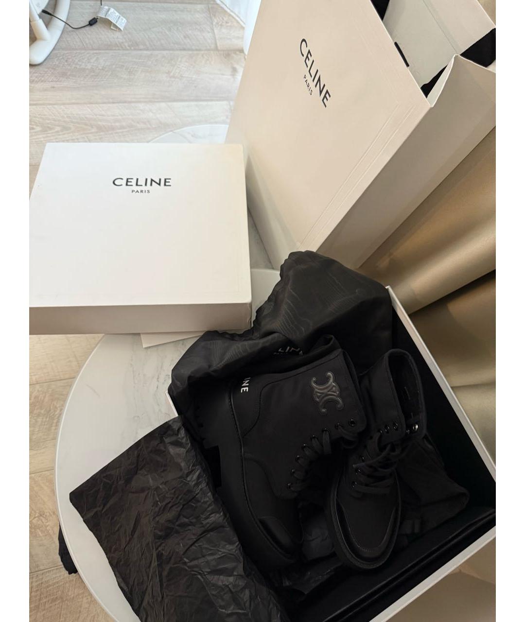 CELINE Черные кожаные ботинки, фото 4
