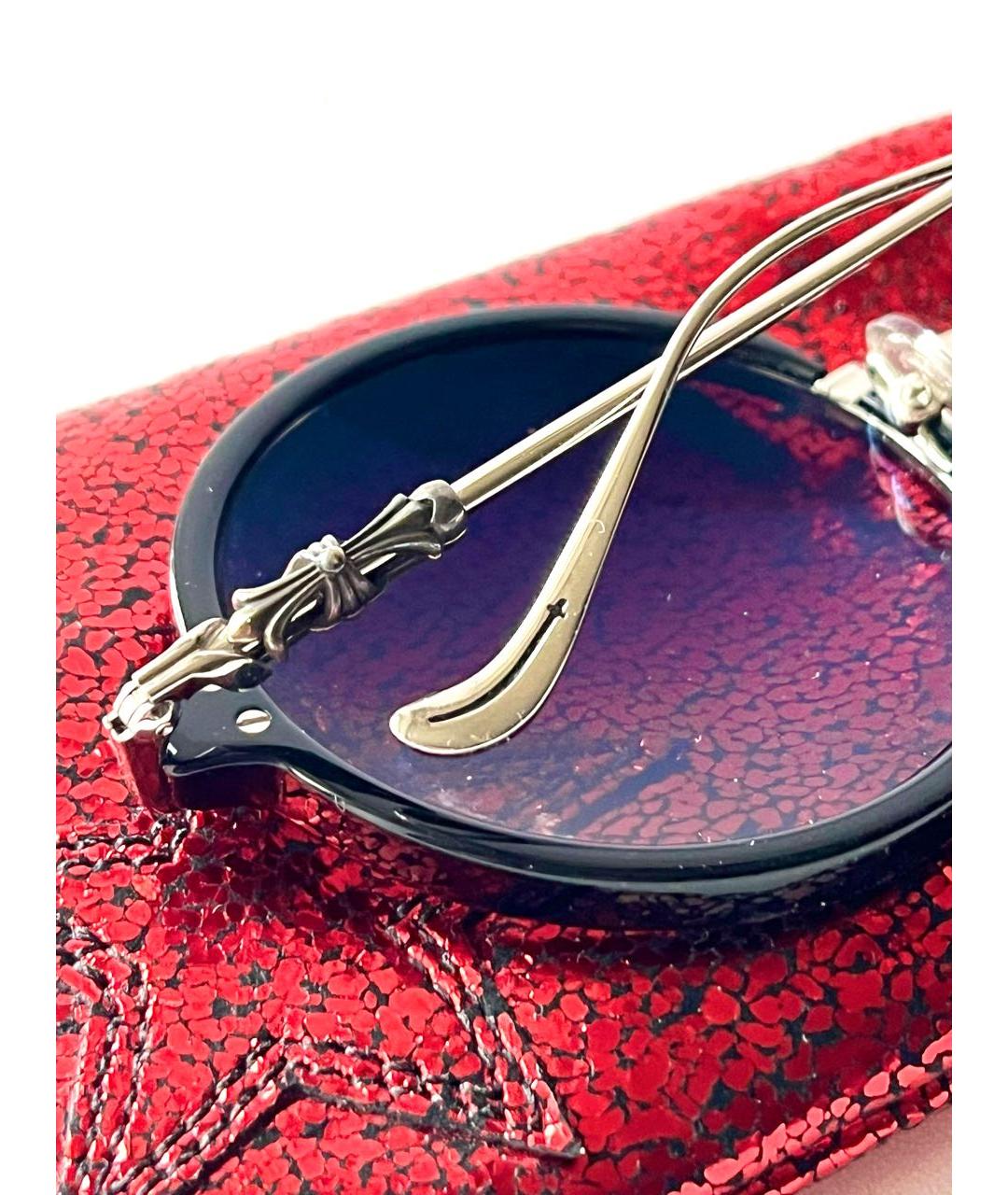 CHROME HEARTS Черные металлические солнцезащитные очки, фото 6