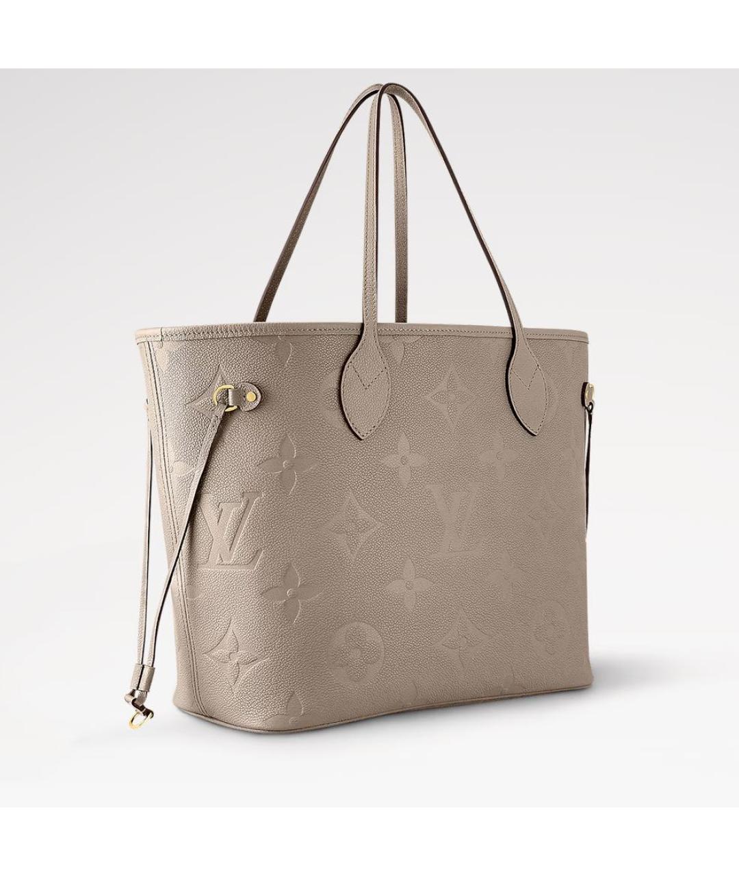 LOUIS VUITTON Бежевая кожаная сумка тоут, фото 4