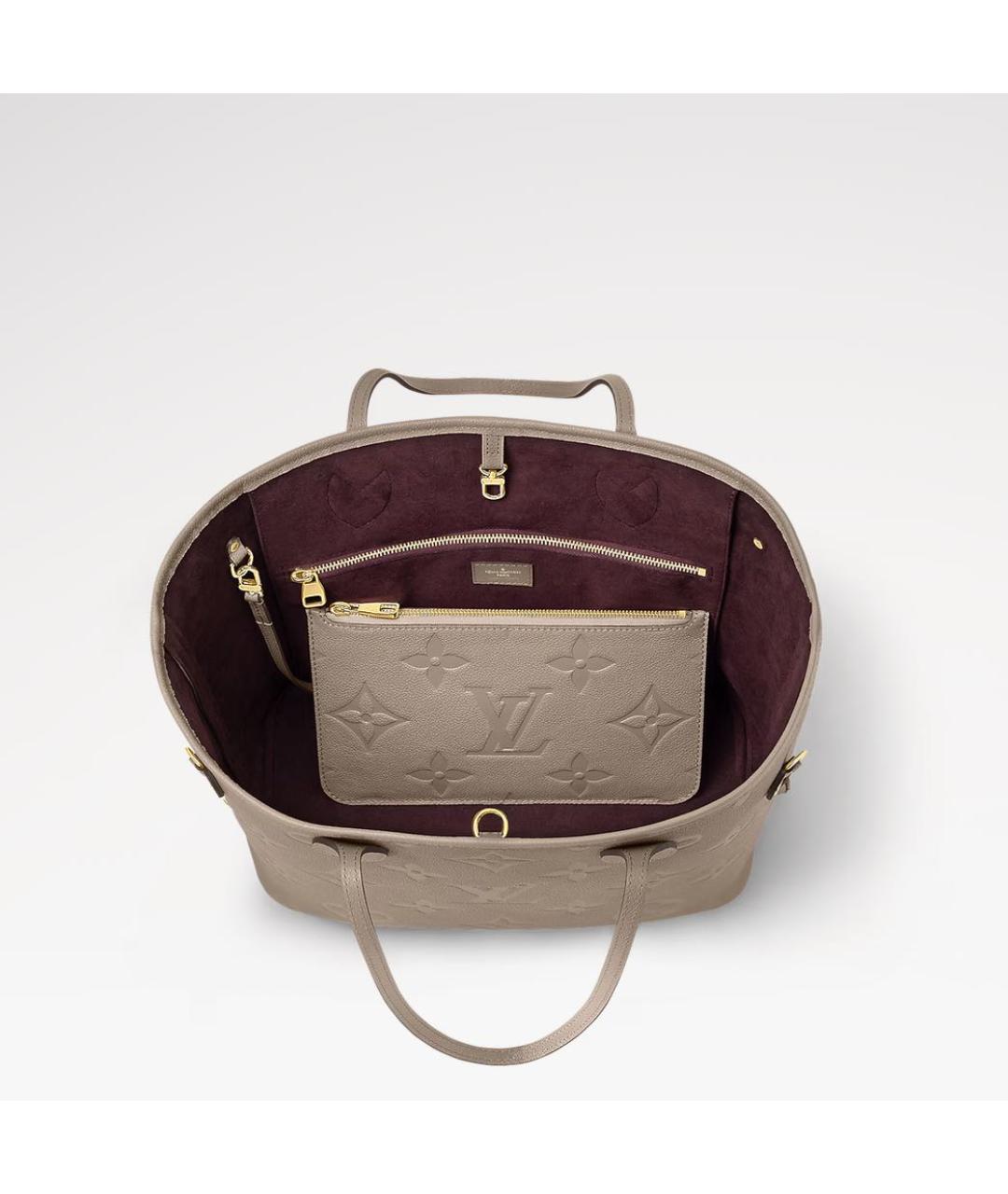 LOUIS VUITTON Бежевая кожаная сумка тоут, фото 2