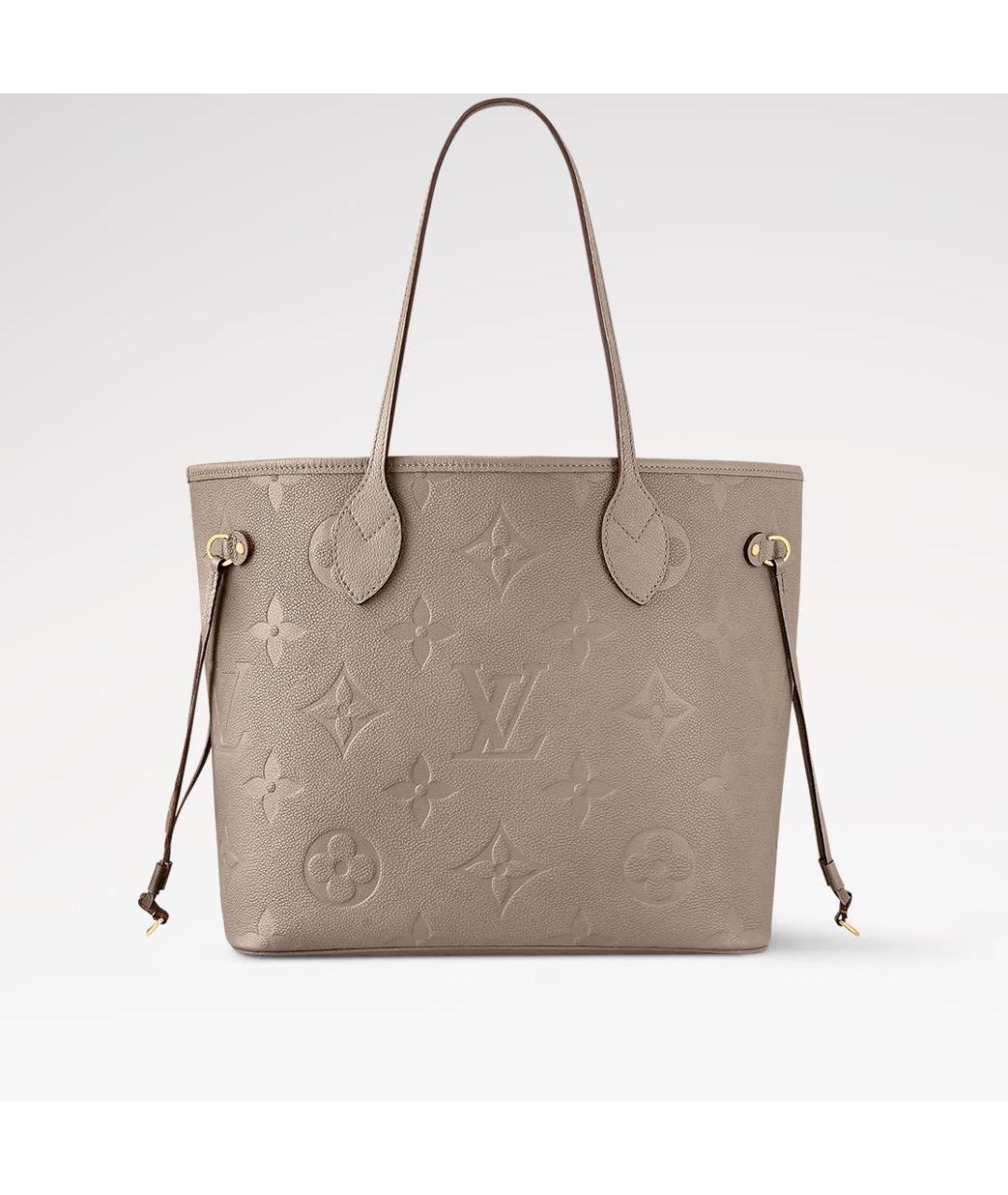 LOUIS VUITTON Бежевая кожаная сумка тоут, фото 5
