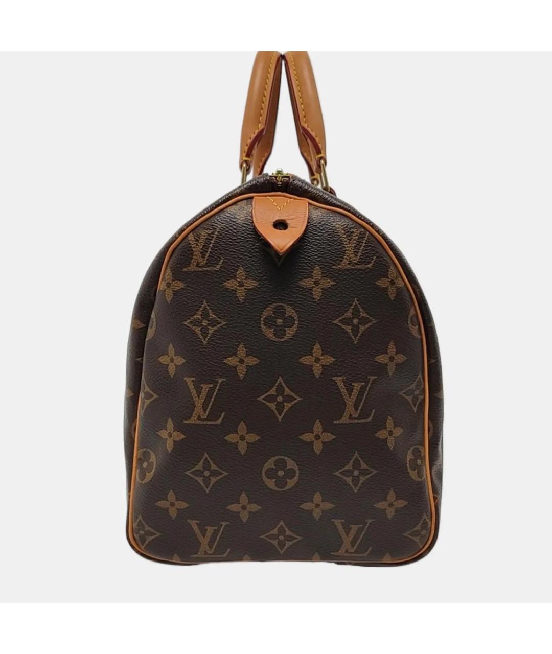 LOUIS VUITTON Коричневая кожаная сумка с короткими ручками, фото 2