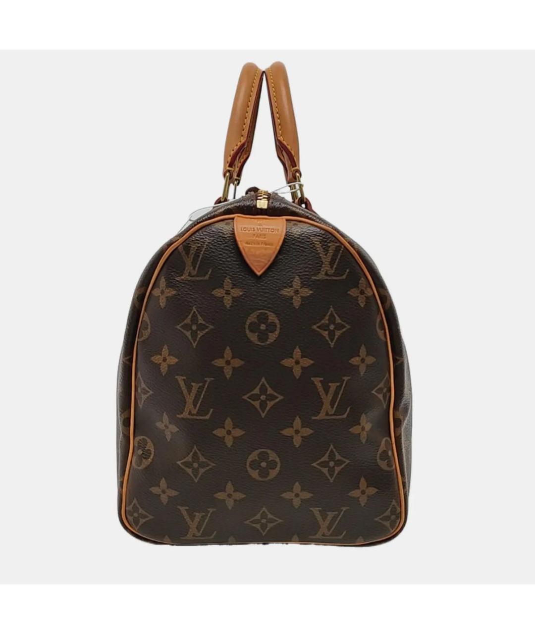 LOUIS VUITTON Коричневая кожаная сумка с короткими ручками, фото 3