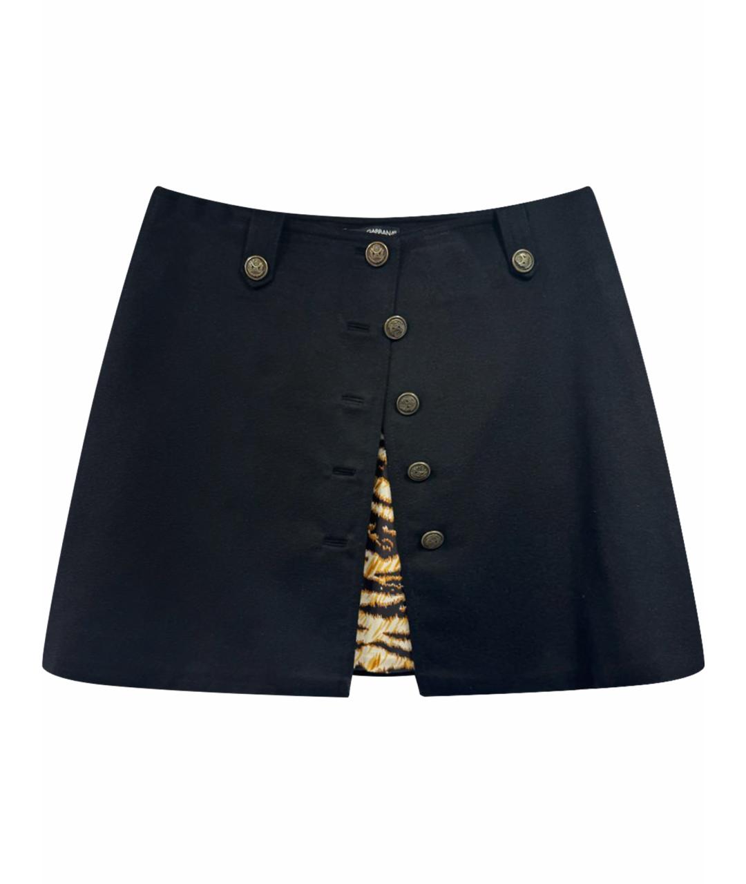 DOLCE&GABBANA Черная кашемировая юбка мини, фото 1
