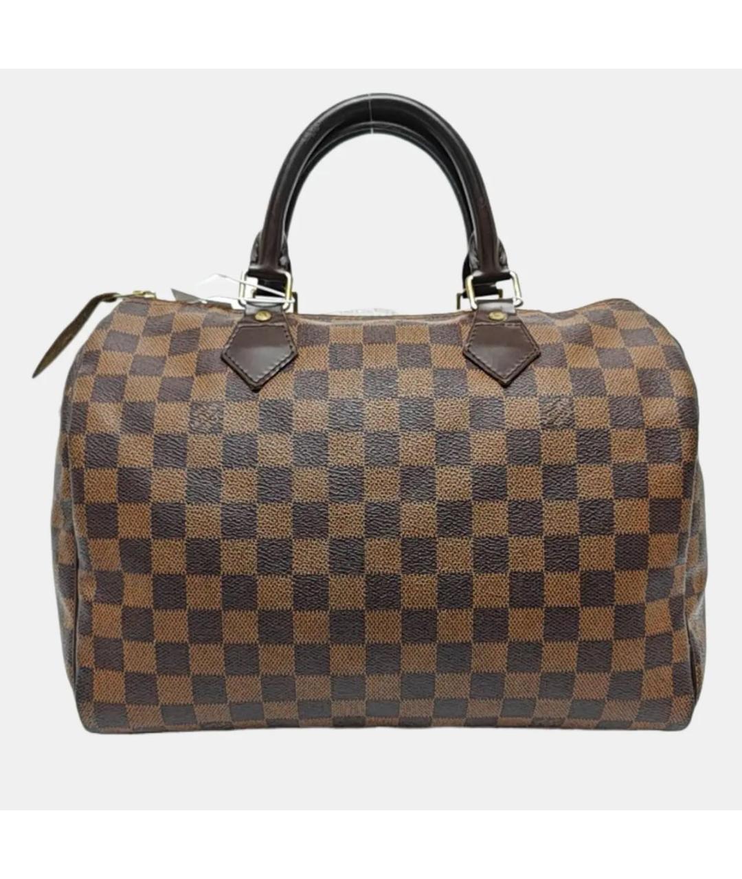 LOUIS VUITTON Коричневая кожаная сумка с короткими ручками, фото 3
