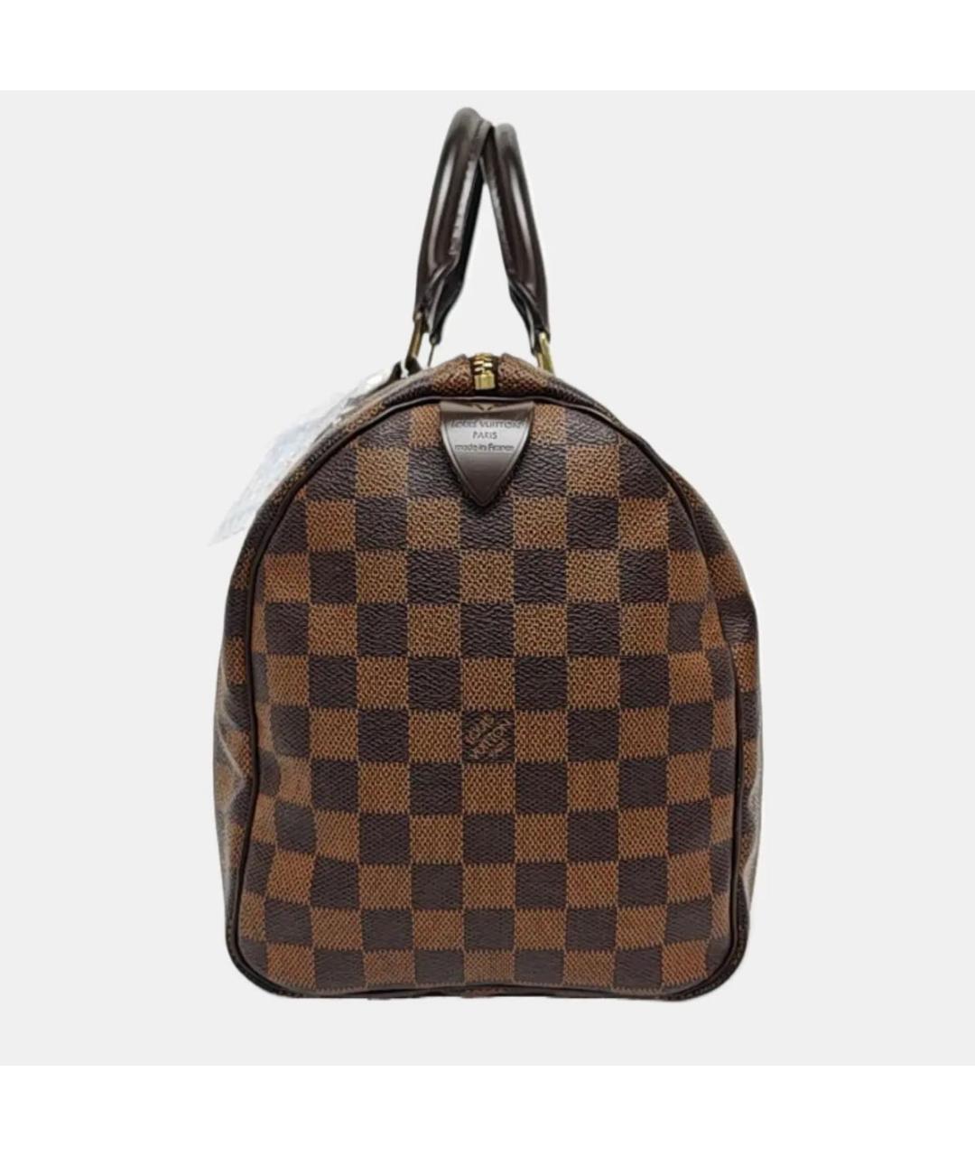 LOUIS VUITTON Коричневая кожаная сумка с короткими ручками, фото 2