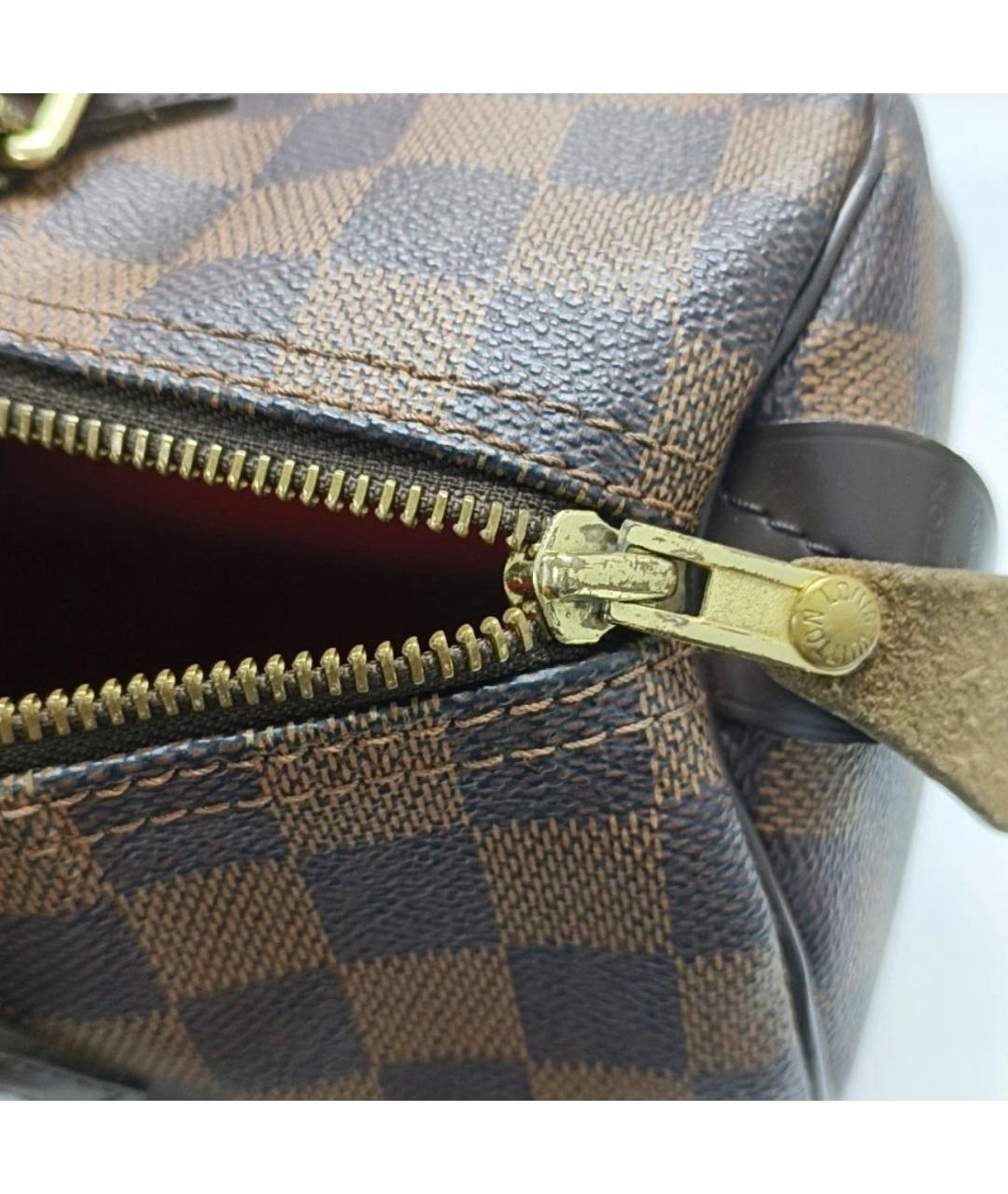 LOUIS VUITTON Коричневая кожаная сумка с короткими ручками, фото 7