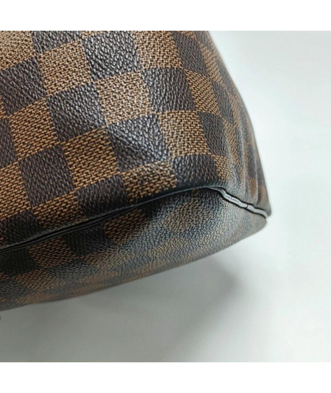 LOUIS VUITTON Коричневая кожаная сумка с короткими ручками, фото 6