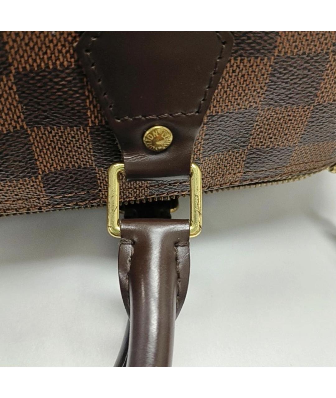 LOUIS VUITTON Коричневая кожаная сумка с короткими ручками, фото 8