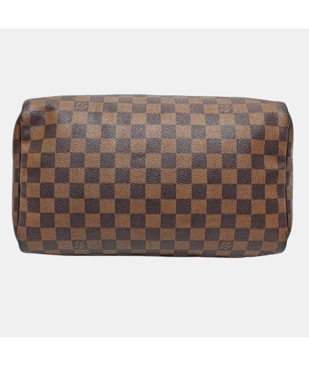 LOUIS VUITTON Коричневая кожаная сумка с короткими ручками, фото 4