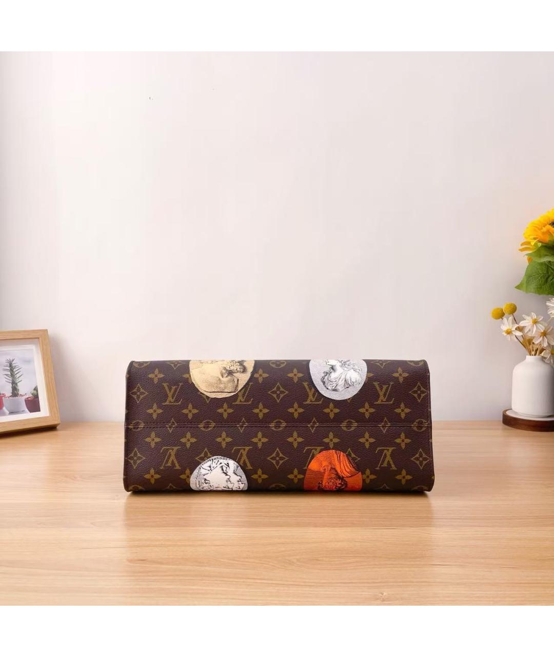 LOUIS VUITTON Коричневая кожаная сумка тоут, фото 6