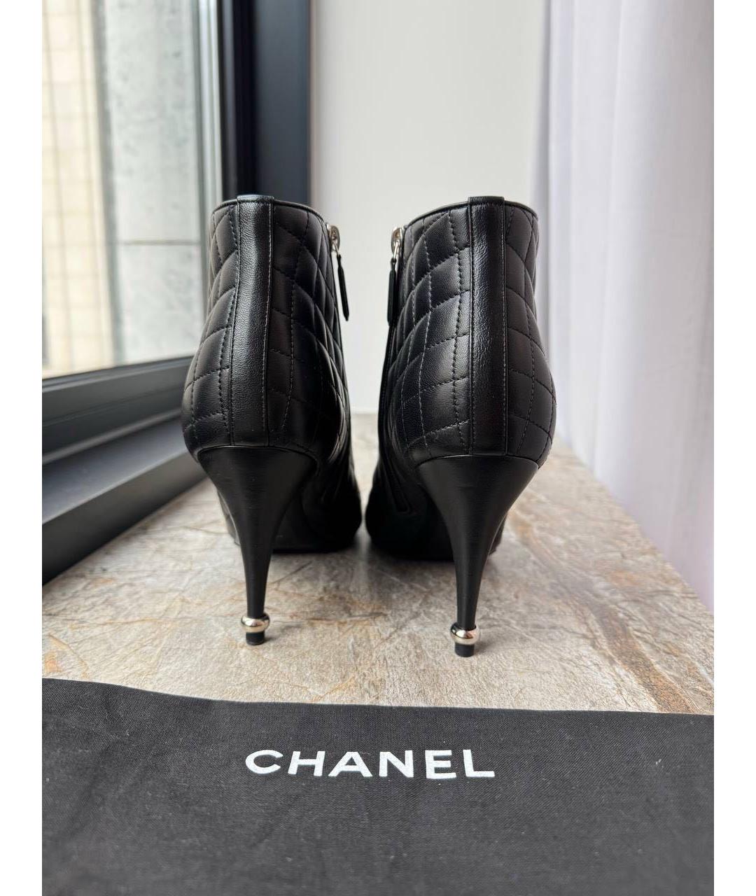 CHANEL Черные кожаные ботильоны, фото 4