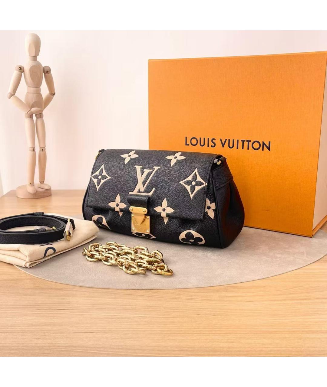 LOUIS VUITTON Черная кожаная сумка через плечо, фото 2