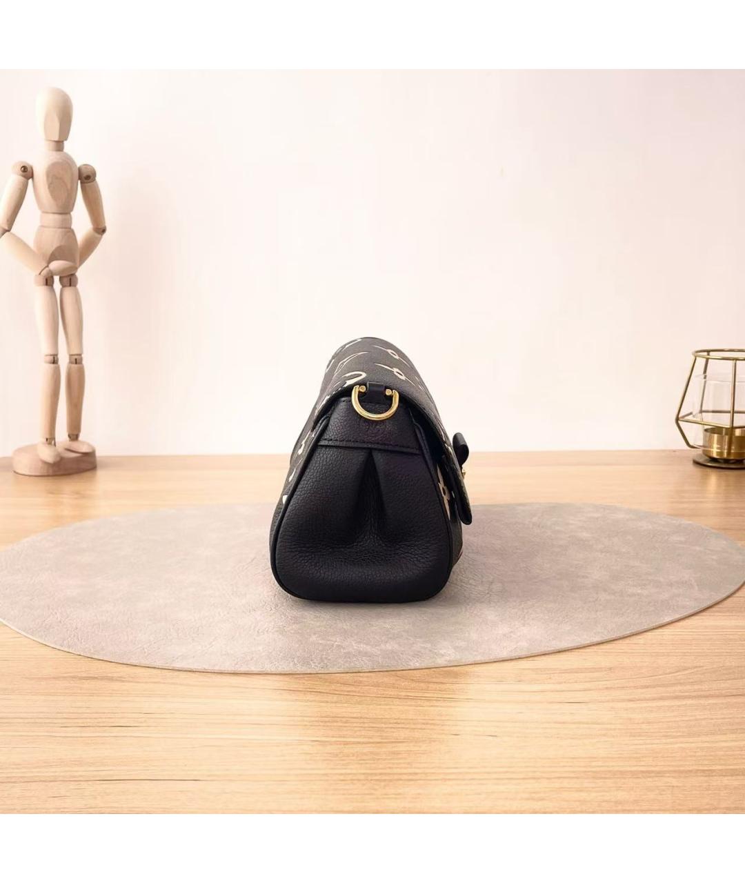 LOUIS VUITTON Черная кожаная сумка через плечо, фото 5