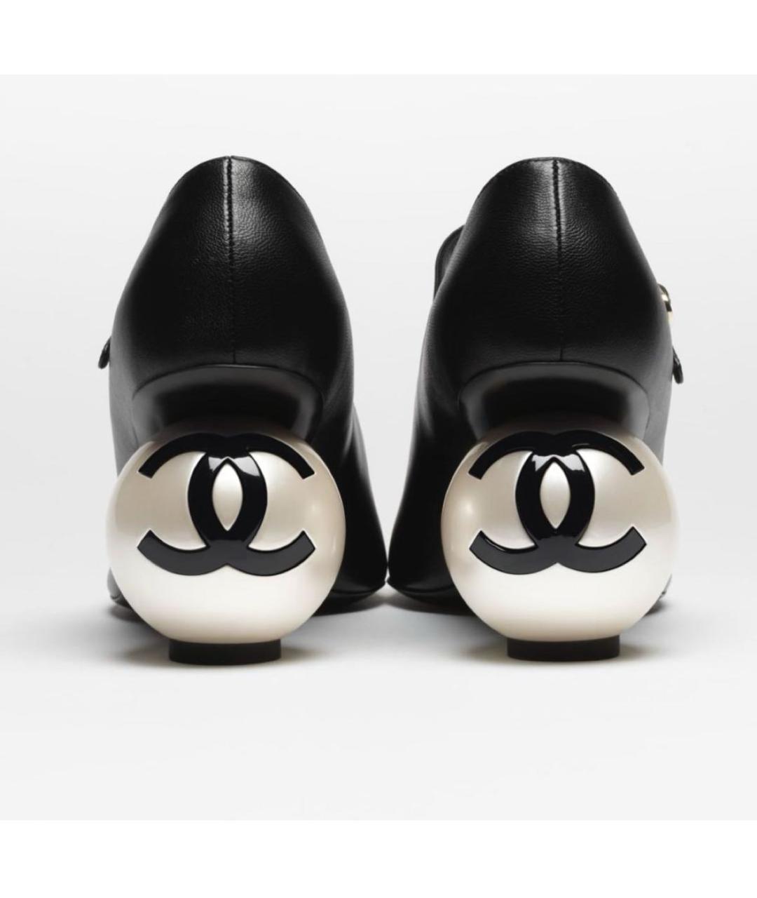 CHANEL Черные кожаные туфли, фото 3