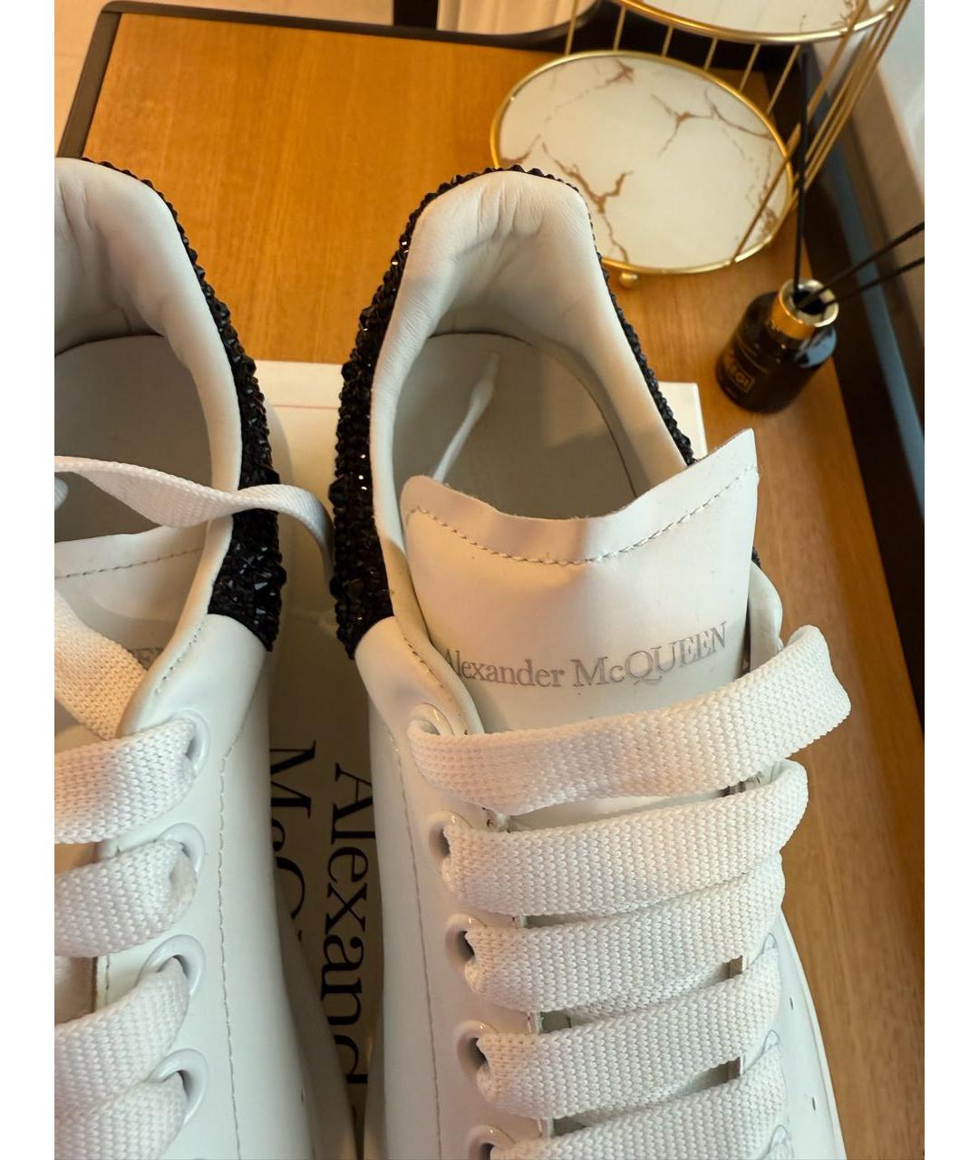 ALEXANDER MCQUEEN Белые кожаные низкие кроссовки / кеды, фото 8