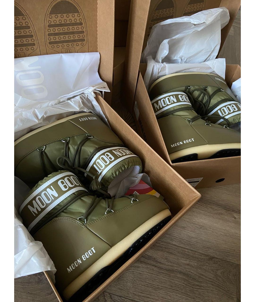 MOON BOOT Хаки текстильные ботинки, фото 3