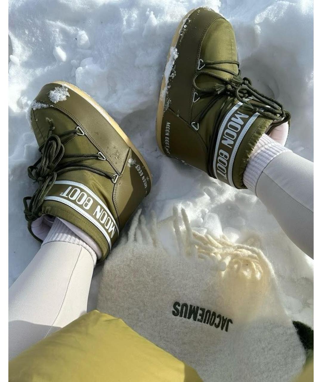 MOON BOOT Хаки текстильные ботинки, фото 4