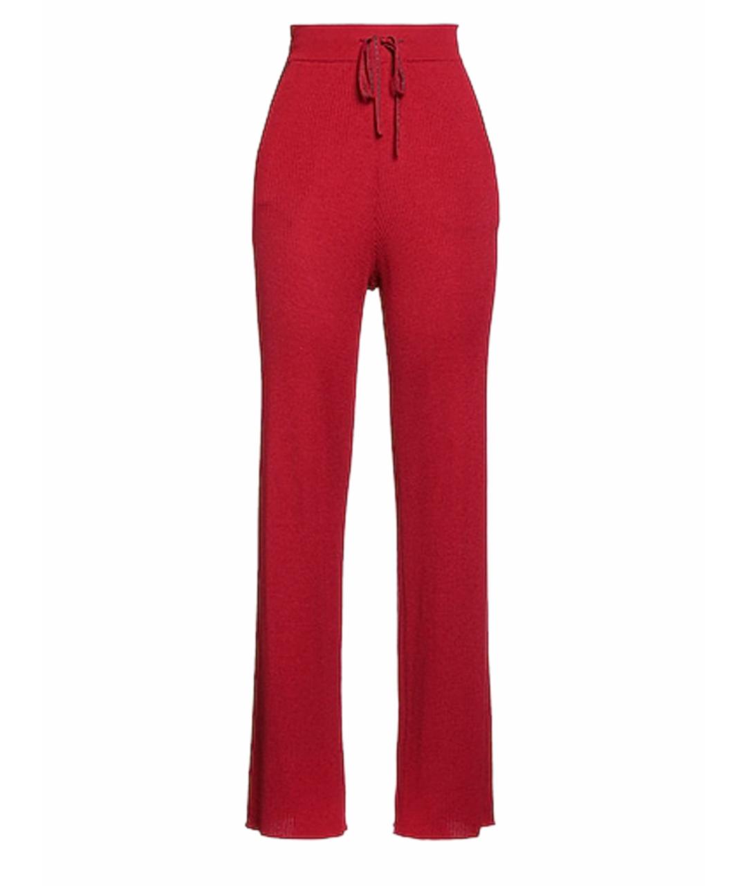 ERMANNO SCERVINO Красные вискозные прямые брюки, фото 1