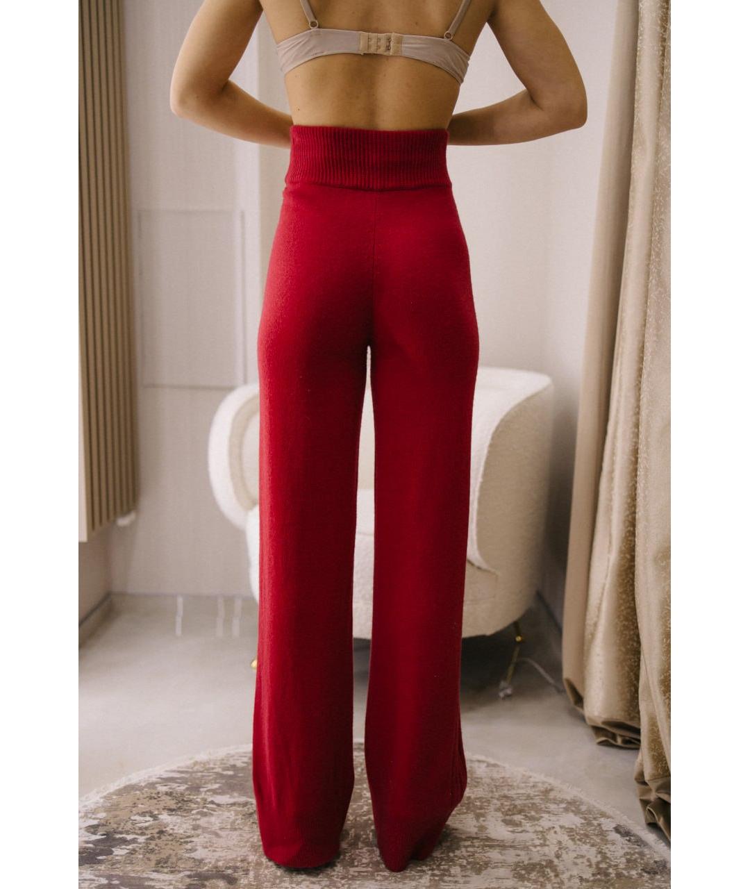 ERMANNO SCERVINO Красные вискозные прямые брюки, фото 2