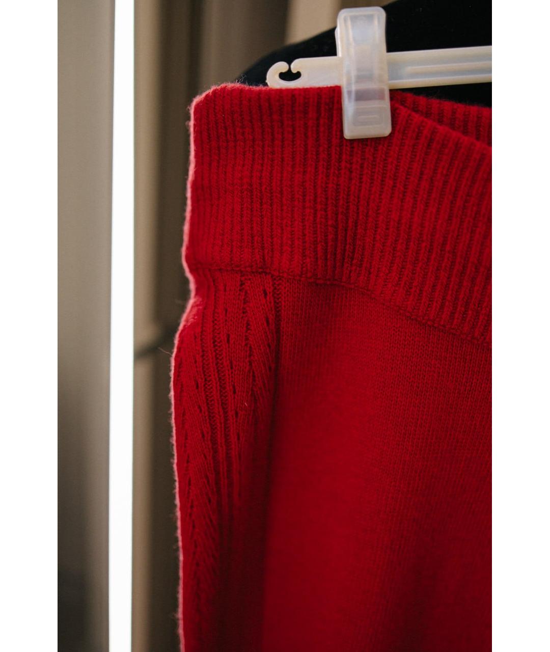 ERMANNO SCERVINO Красные вискозные прямые брюки, фото 3