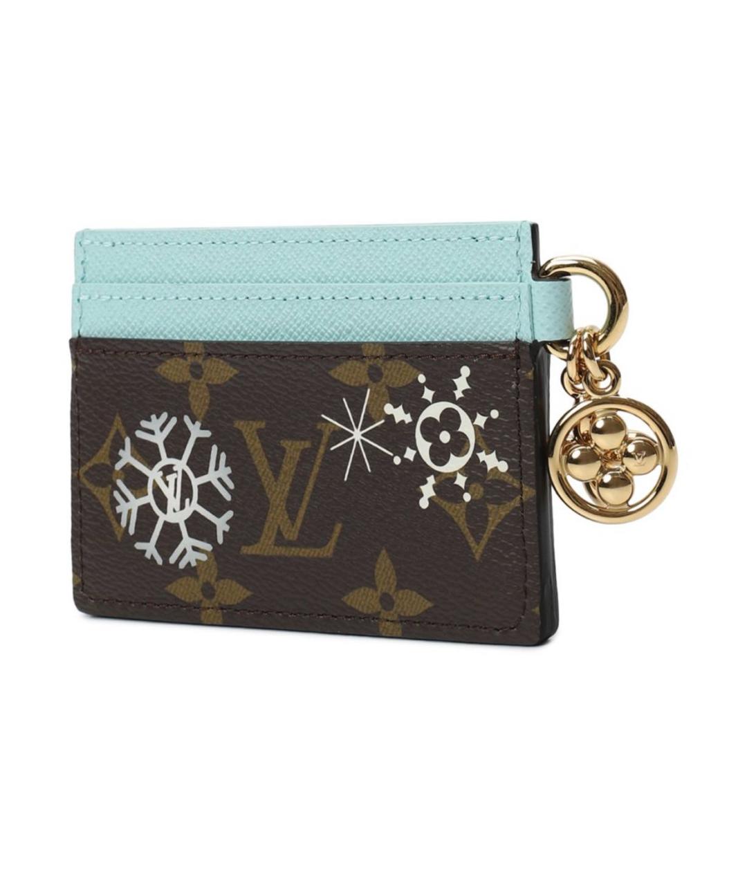 LOUIS VUITTON Коричневый кожаный кардхолдер, фото 2