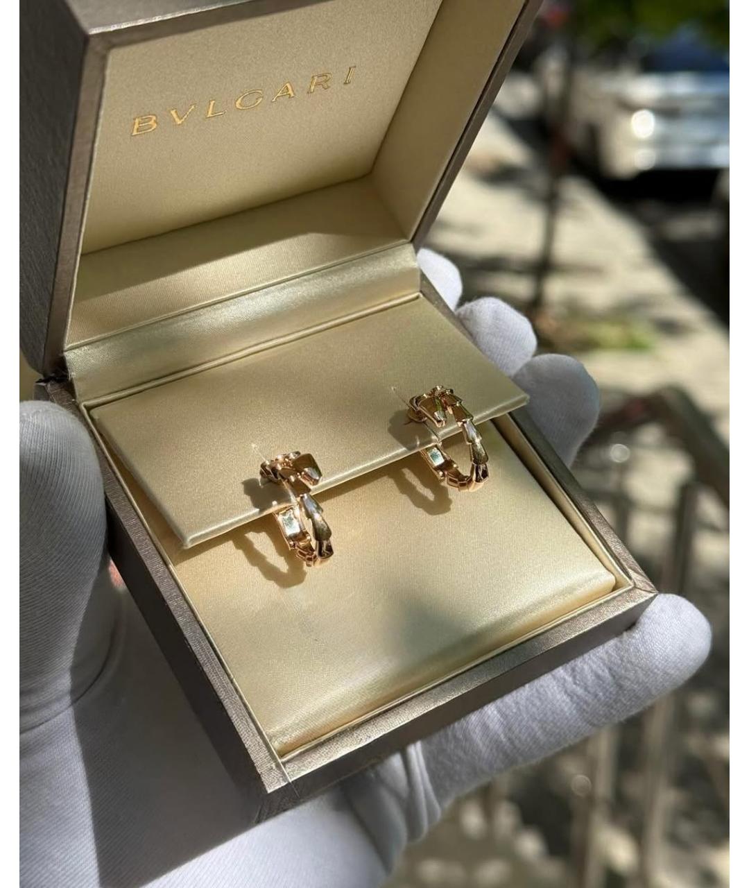 BVLGARI Золотые серьги из розового золота, фото 2