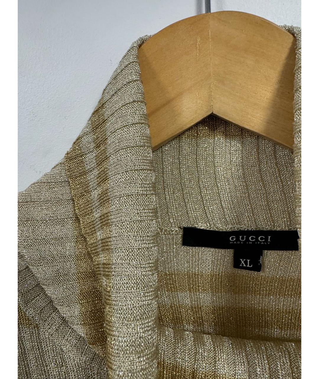 GUCCI Золотая вискозная водолазка, фото 4