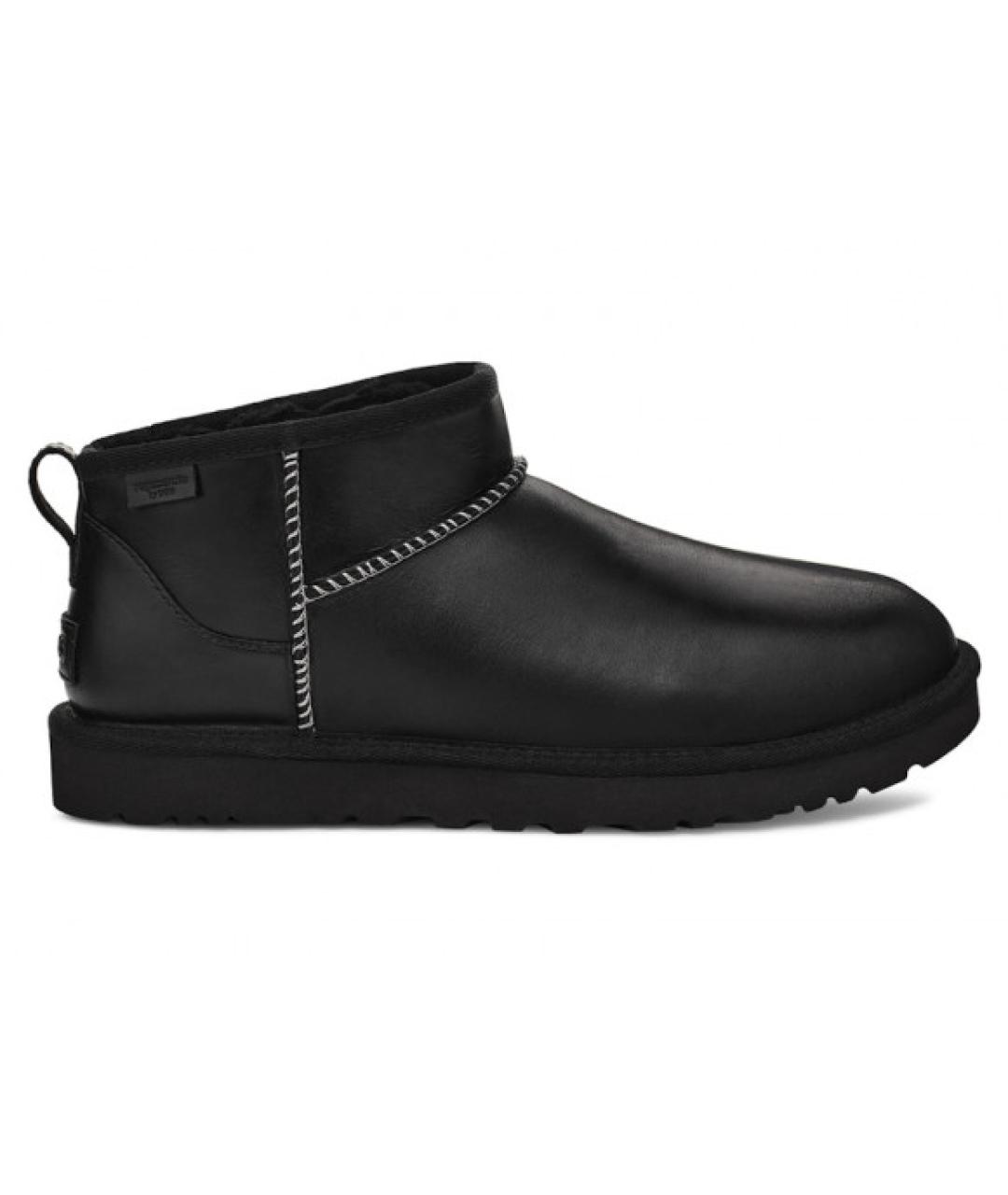 UGG AUSTRALIA Черные кожаные низкие ботинки, фото 1