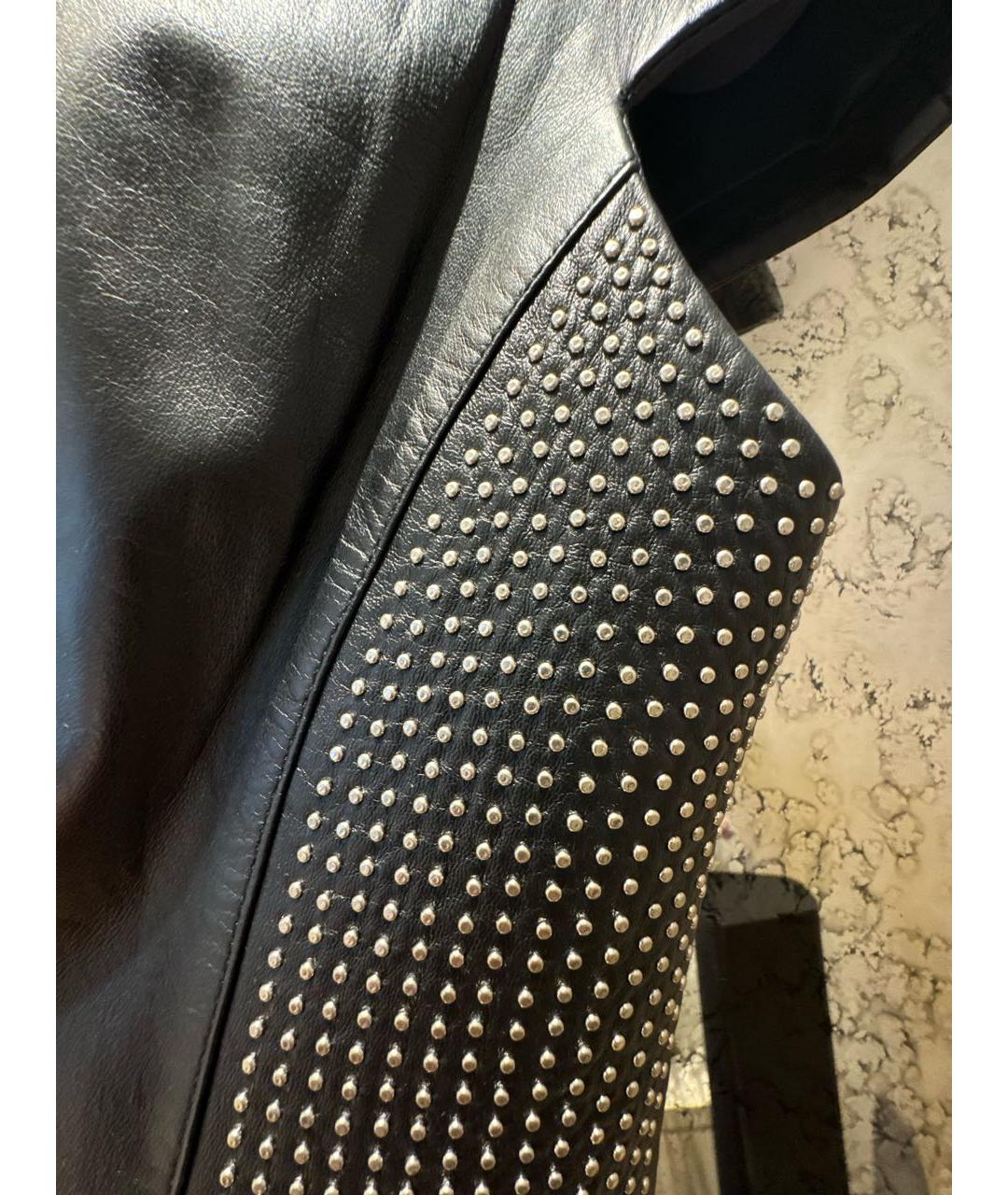 PHILIPP PLEIN Черное кожаное коктейльное платье, фото 4