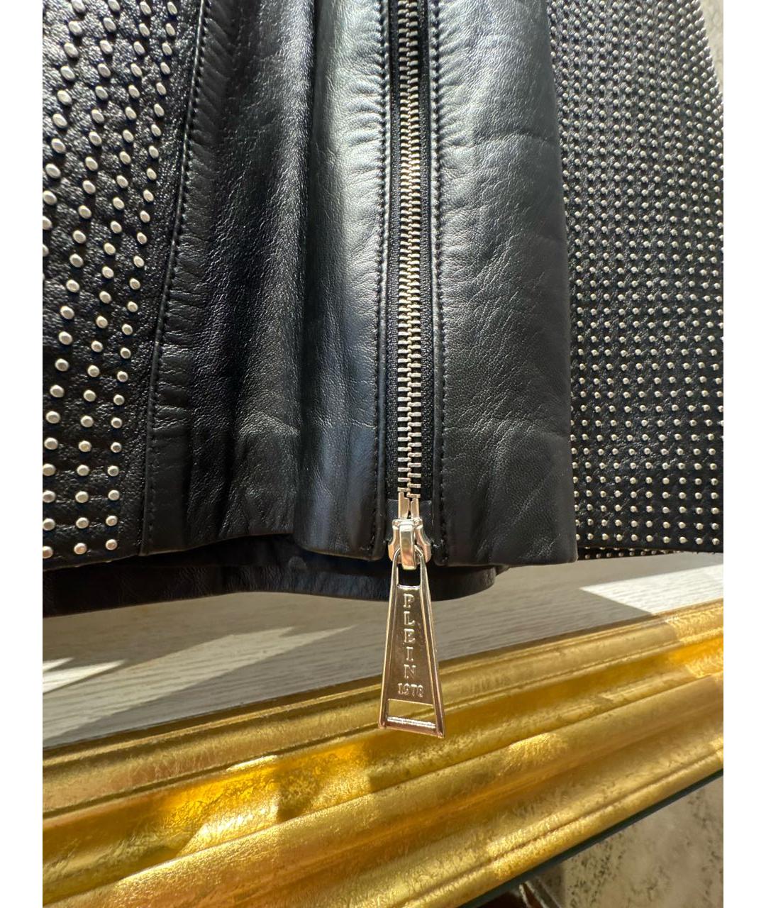 PHILIPP PLEIN Черное кожаное коктейльное платье, фото 6
