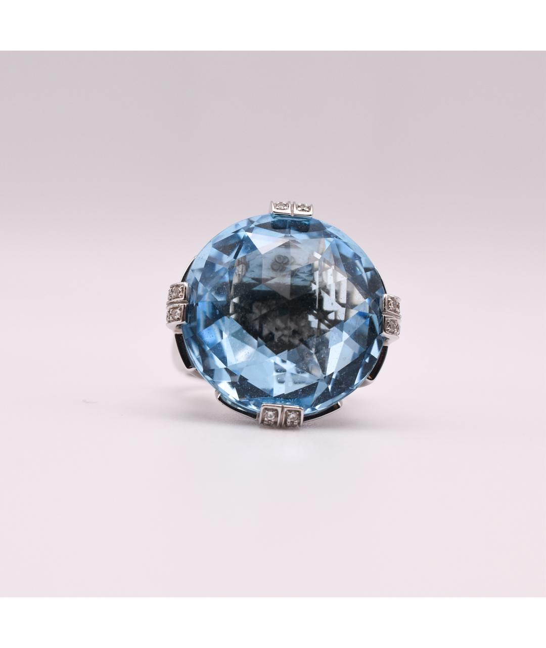 BVLGARI Голубое кольцо из белого золота, фото 2