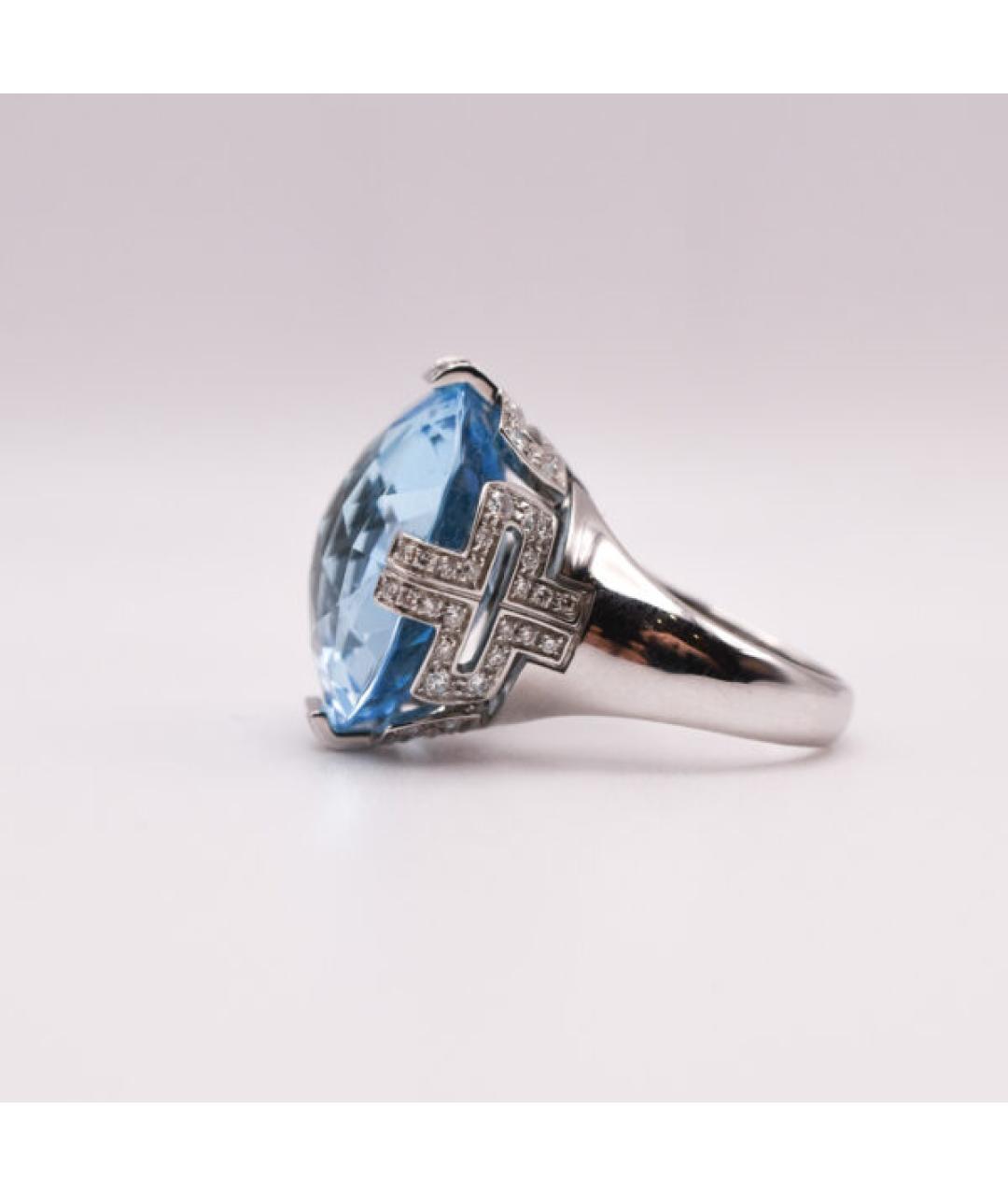 BVLGARI Голубое кольцо из белого золота, фото 4