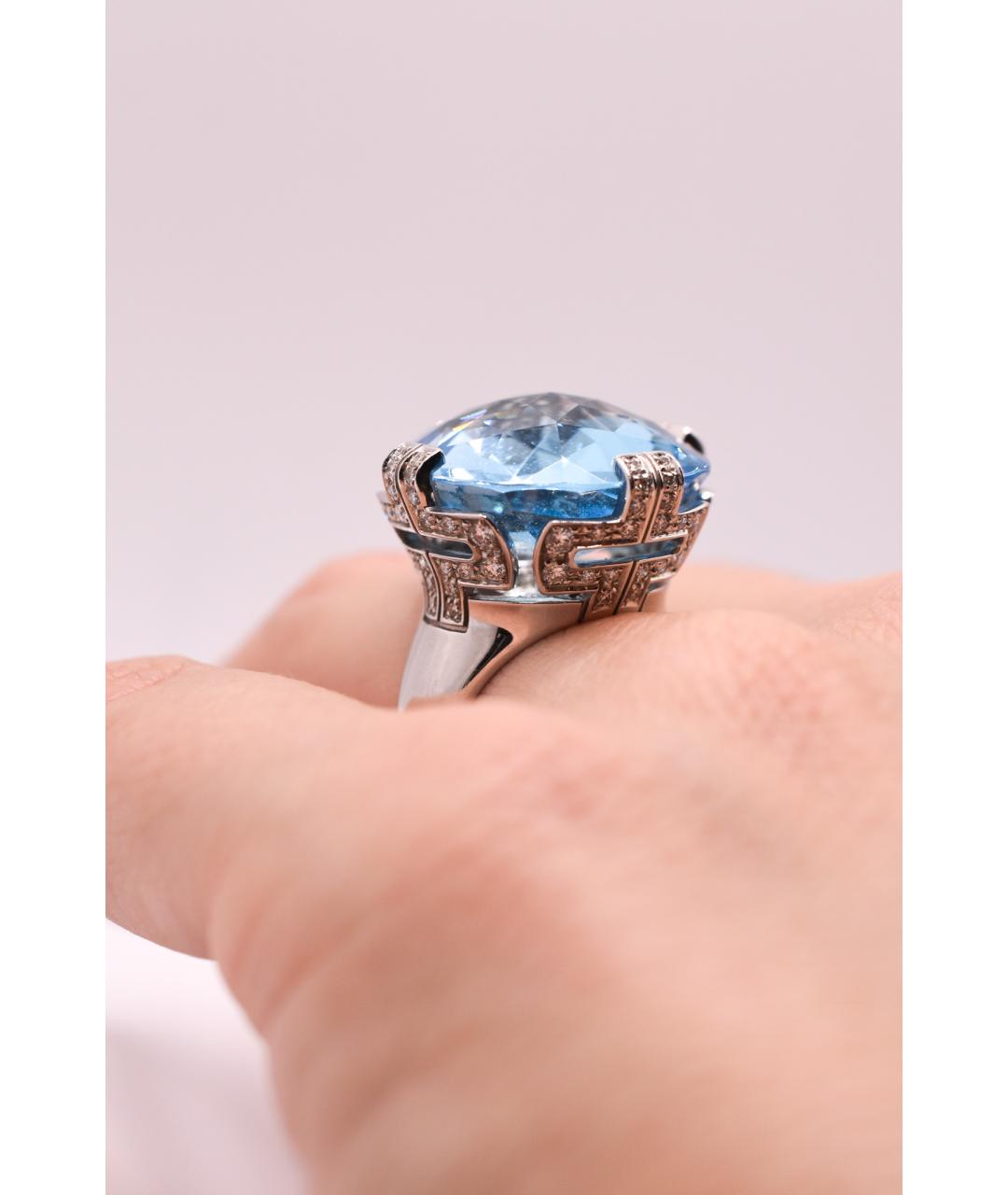 BVLGARI Голубое кольцо из белого золота, фото 5
