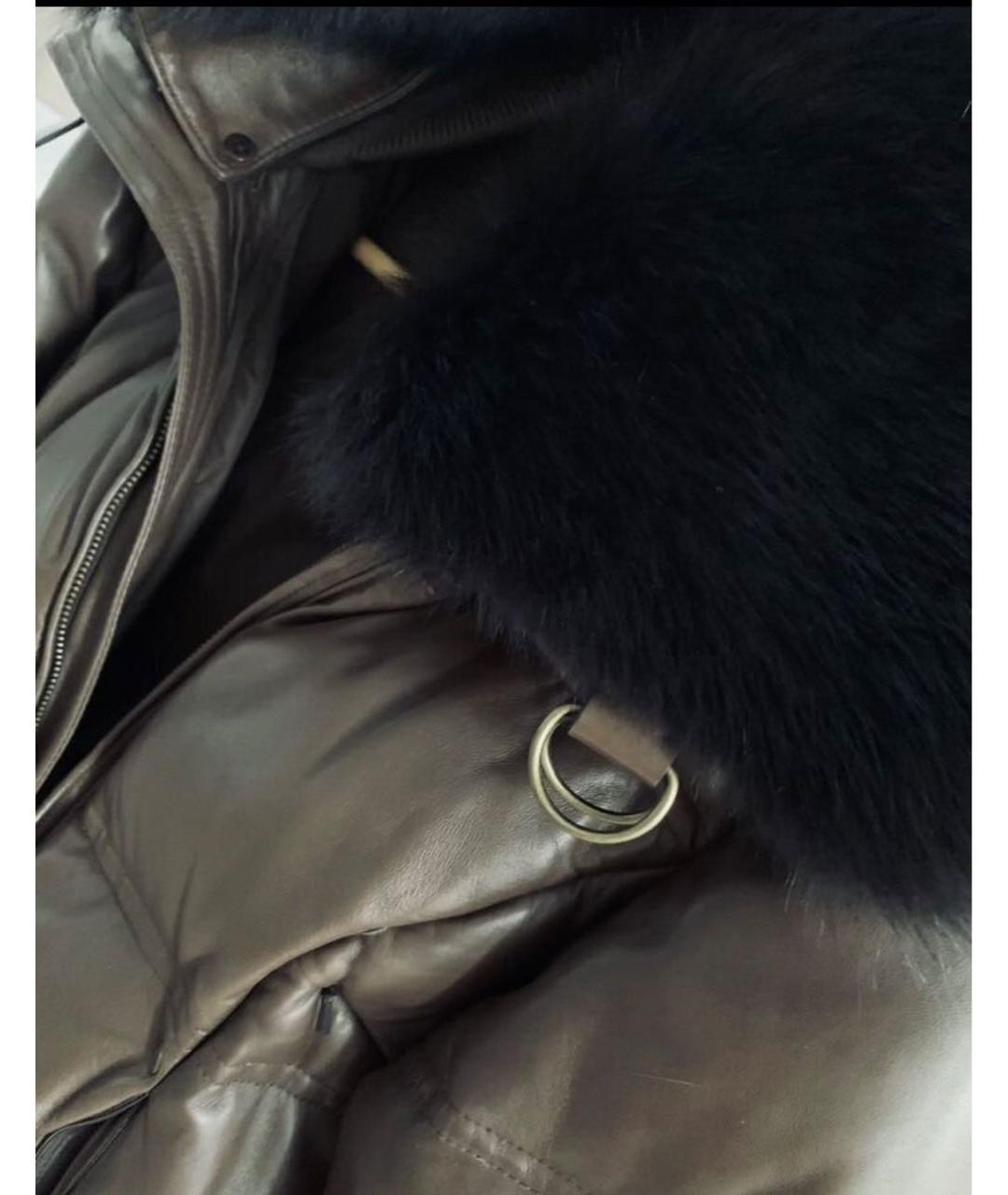 RALPH LAUREN Коричневый кожаный пуховик, фото 6