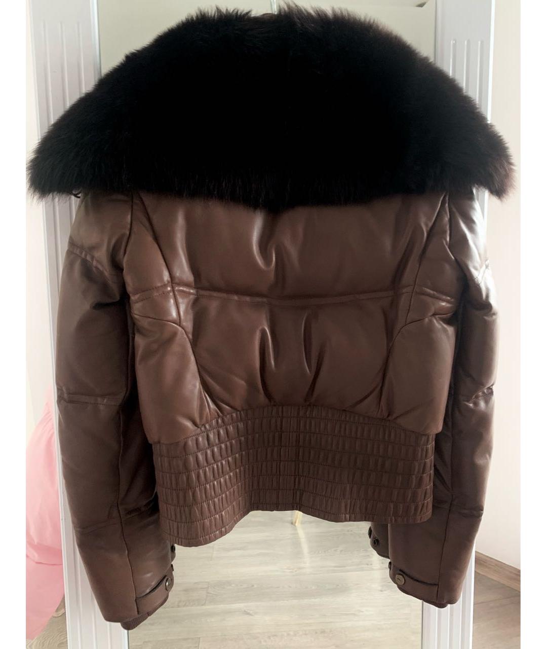 RALPH LAUREN Коричневый кожаный пуховик, фото 2