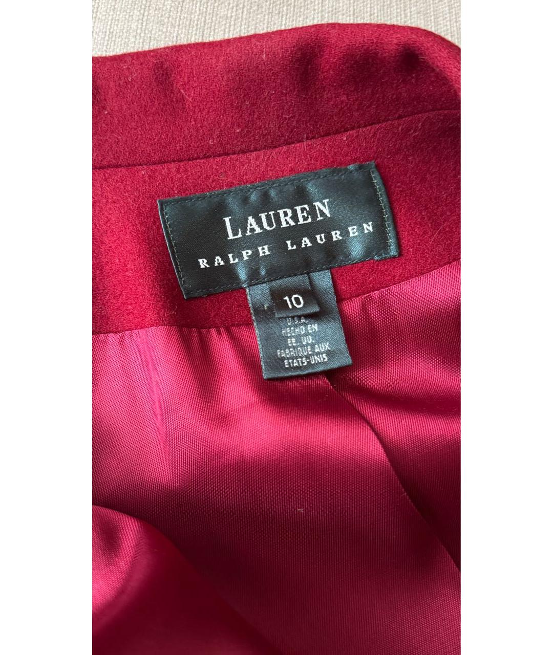 RALPH LAUREN Красный шерстяной жакет/пиджак, фото 5