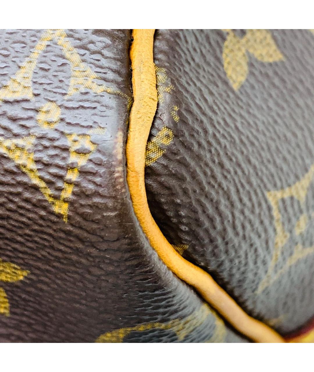 LOUIS VUITTON Коричневая кожаная сумка через плечо, фото 8