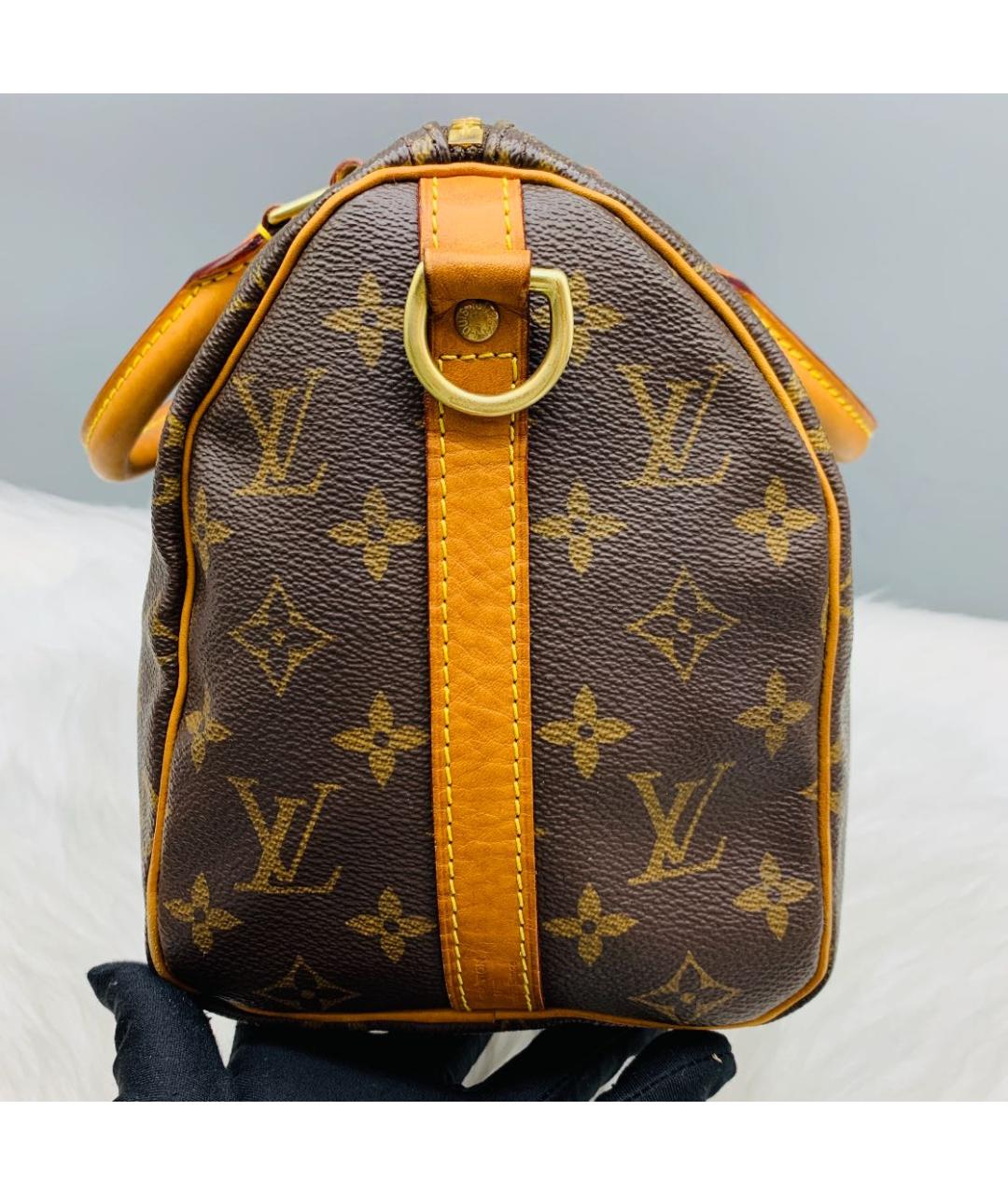 LOUIS VUITTON Коричневая кожаная сумка через плечо, фото 3