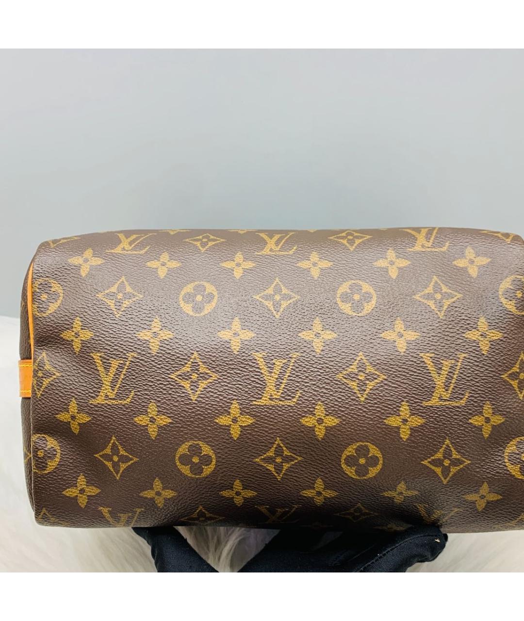 LOUIS VUITTON Коричневая кожаная сумка через плечо, фото 5