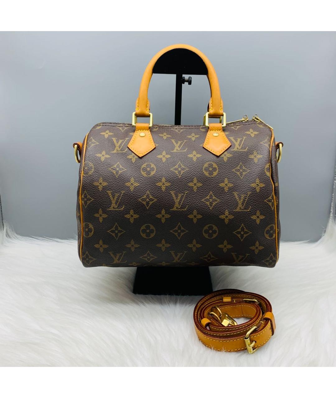 LOUIS VUITTON Коричневая кожаная сумка через плечо, фото 9