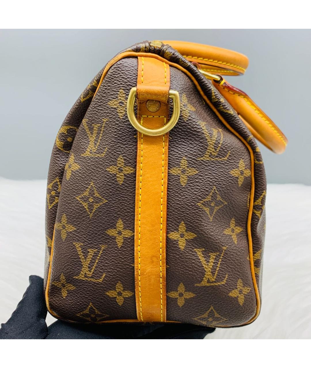 LOUIS VUITTON Коричневая кожаная сумка через плечо, фото 4