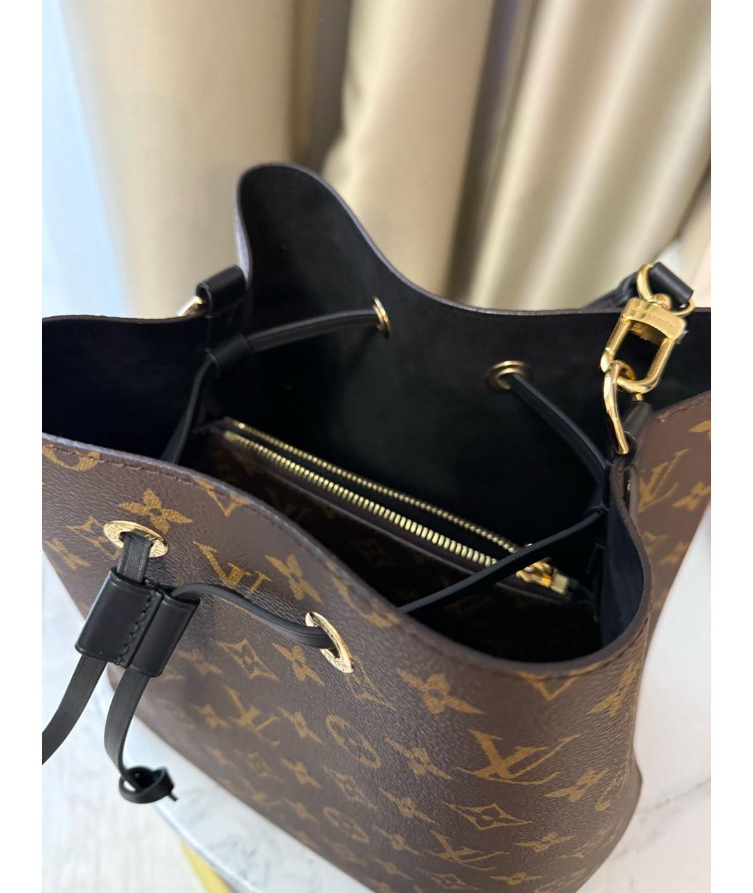 LOUIS VUITTON Коричневая кожаная сумка тоут, фото 3