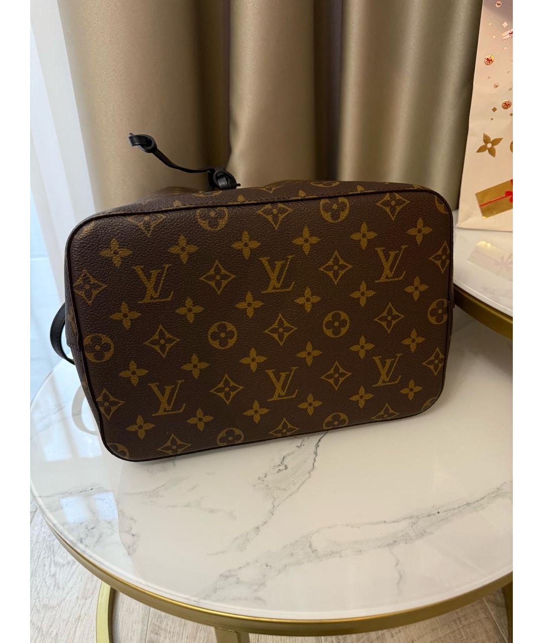 LOUIS VUITTON Коричневая кожаная сумка тоут, фото 4