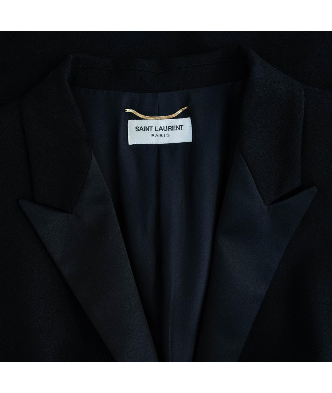 SAINT LAURENT Черное шерстяное повседневное платье, фото 3