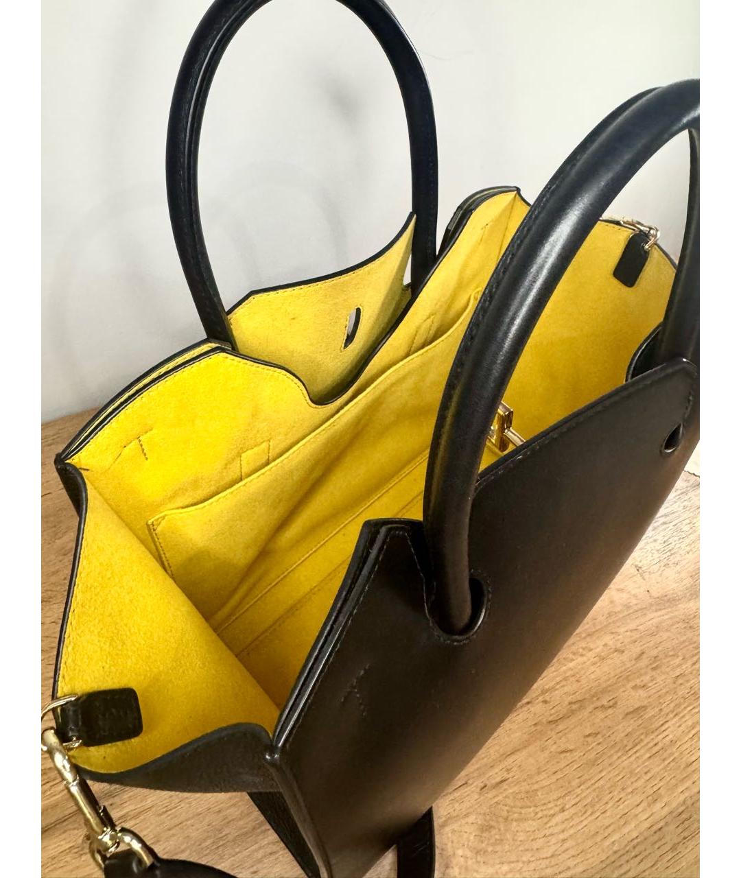 FURLA Черная кожаная сумка тоут, фото 4