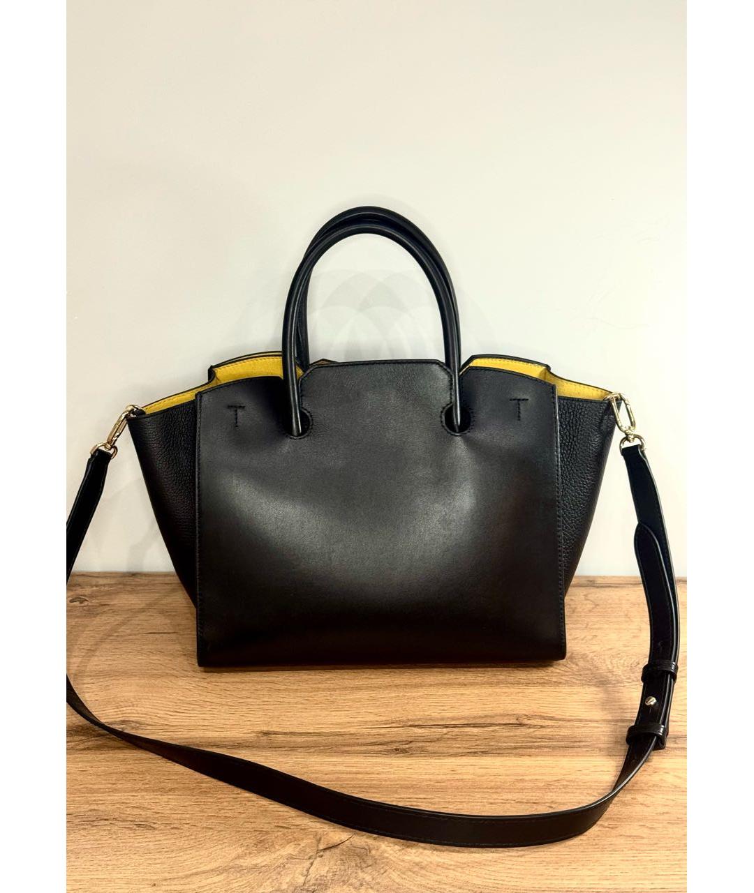 FURLA Черная кожаная сумка тоут, фото 3
