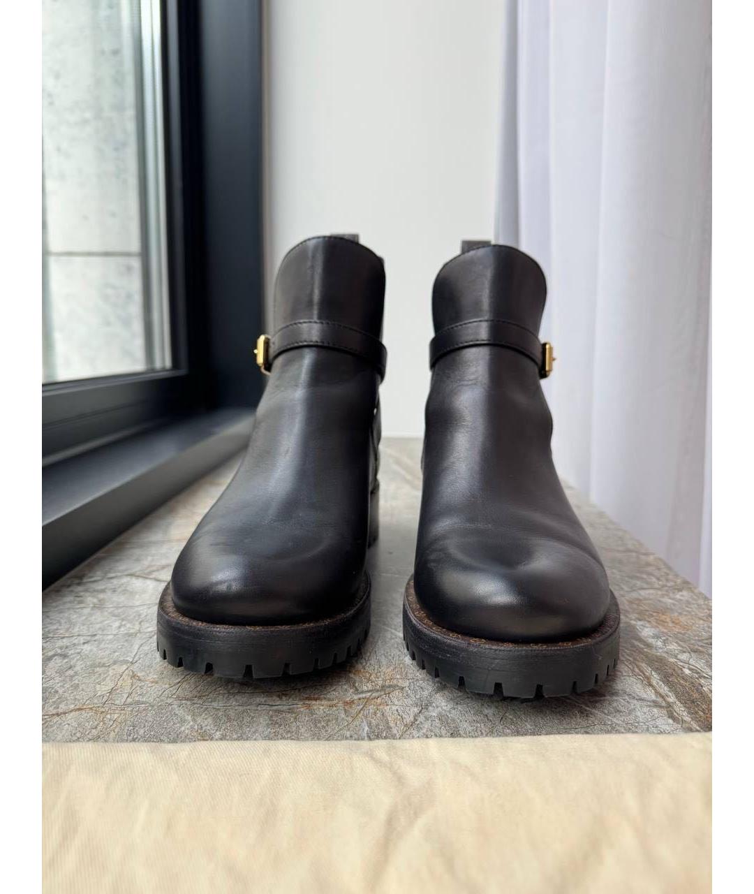 LOUIS VUITTON Черные кожаные полусапоги, фото 2